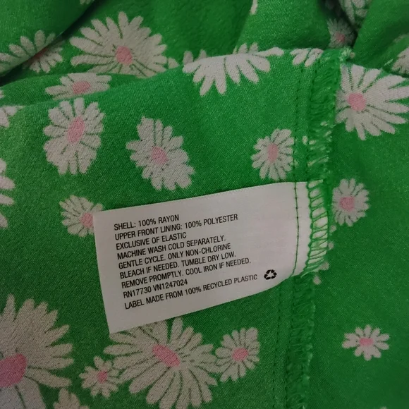 Rixo X Target Women's 6 Green Pink White Daisy Long Sleeve Maxi Dress - Picture 7 of 7